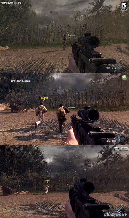 pc力压主机 使命召唤7黑色行动三平台画质对比